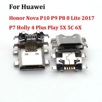 50 шт. Зарядное Устройство Зарядка USB Док-Порт Разъем Для Huawei Honor Nova P10 P9 P8 8 Lite 2017 P7 Holly 4 Plus Play 5X 5C 6X