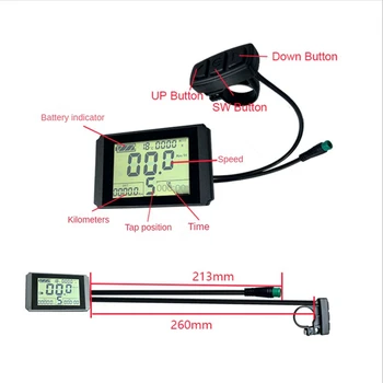 KT-LCD10H Дисплей Ebike Meter с 5 контактами 24 В/36 В/48 В Для комплекта контроллера KT Запчасти для Ebike 2