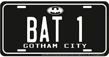 Металлическая жестяная вывеска, Настенное украшение, Табличка с Номерным знаком, Бирка с номерным знаком Bat 1 Gotham City, Металлическая Новинка, Бирка с номерным знаком 0