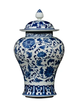Керамическая ваза Цзиндэчжэнь Сине-белый Фарфоровый кувшин ручной росписи для китайского чая в гостиной 1